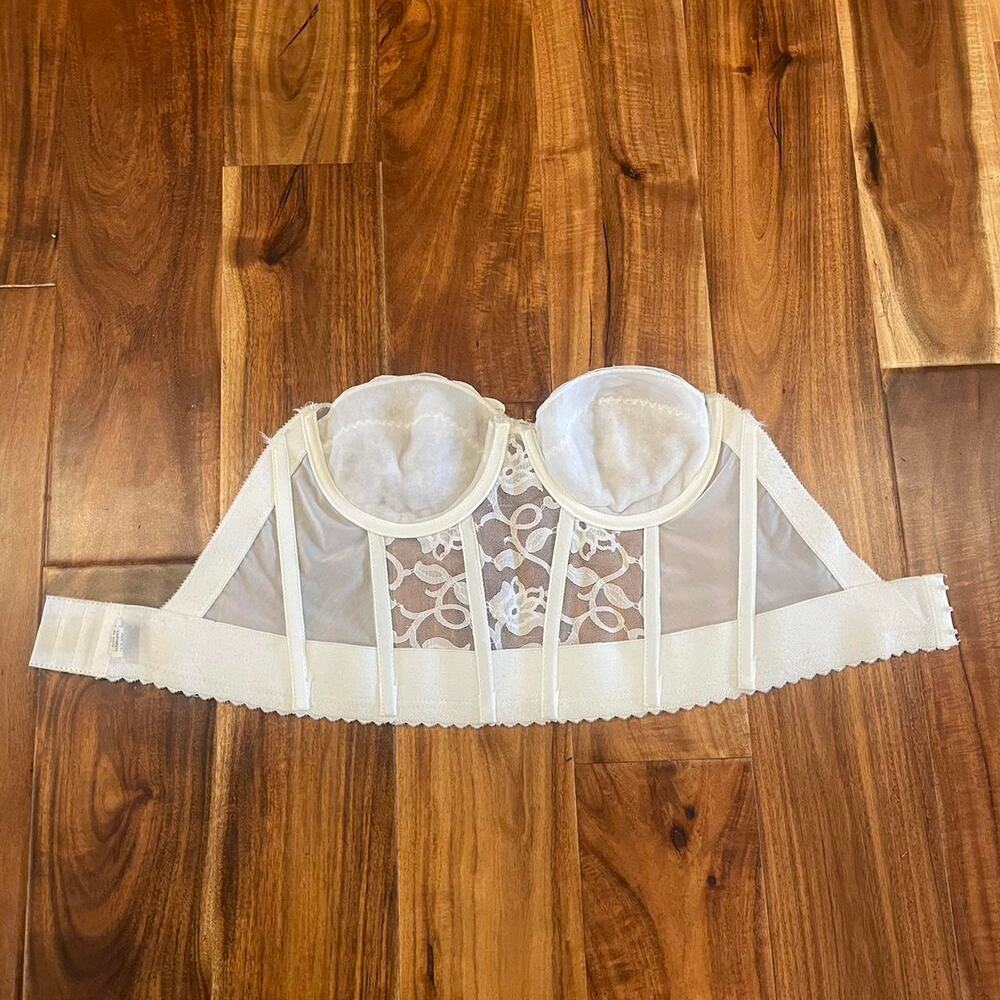Vintage 90s White Lace Corset Top 34C - Picture 4 of 7